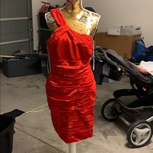 Calvin Klein red one strap dress